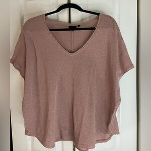 Women's V-Neck Knit Top - Pink